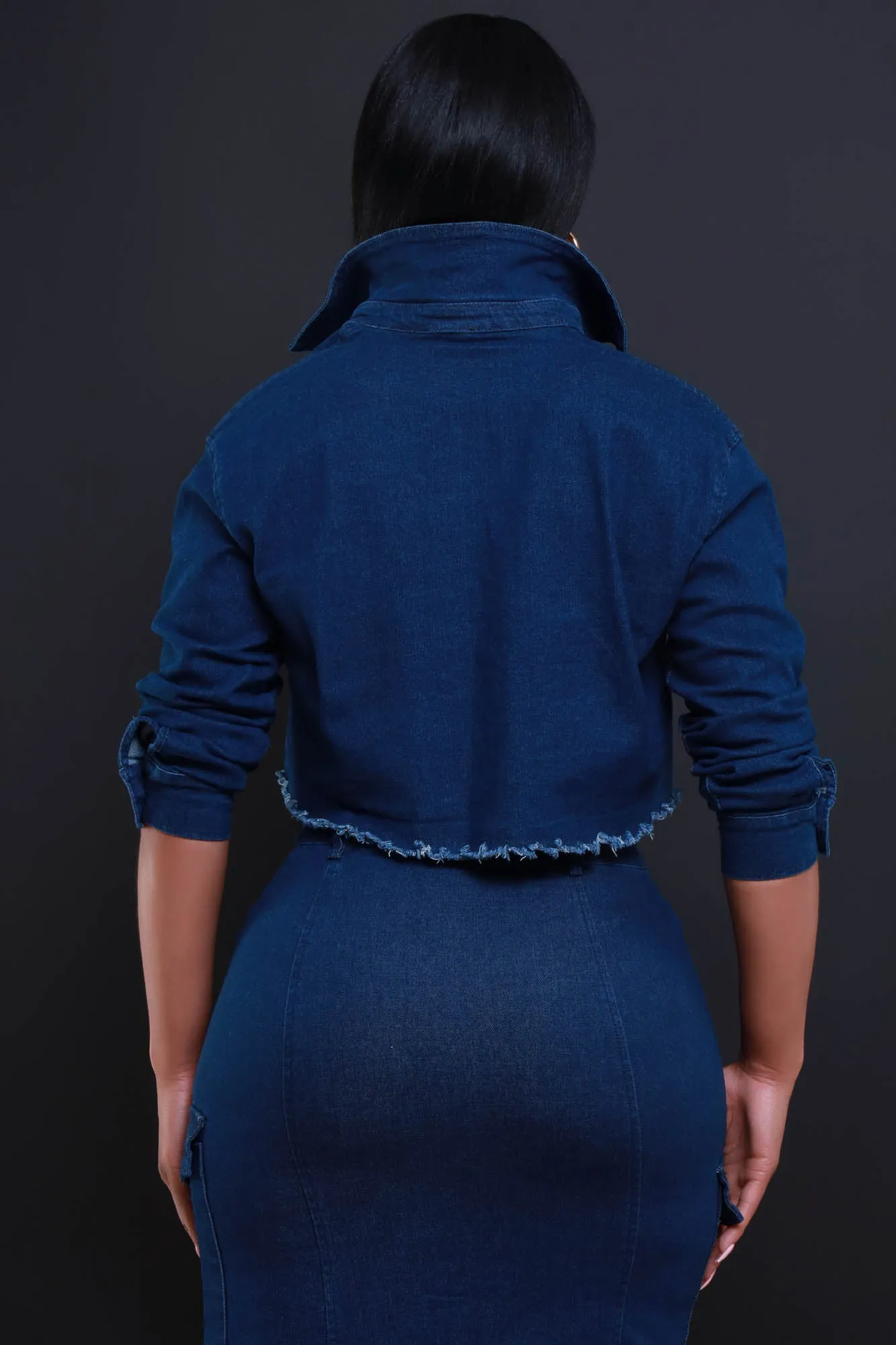 Just In Case Button Down Denim Top - Dark Wash sold by Swankaposh product image thumbnail 4