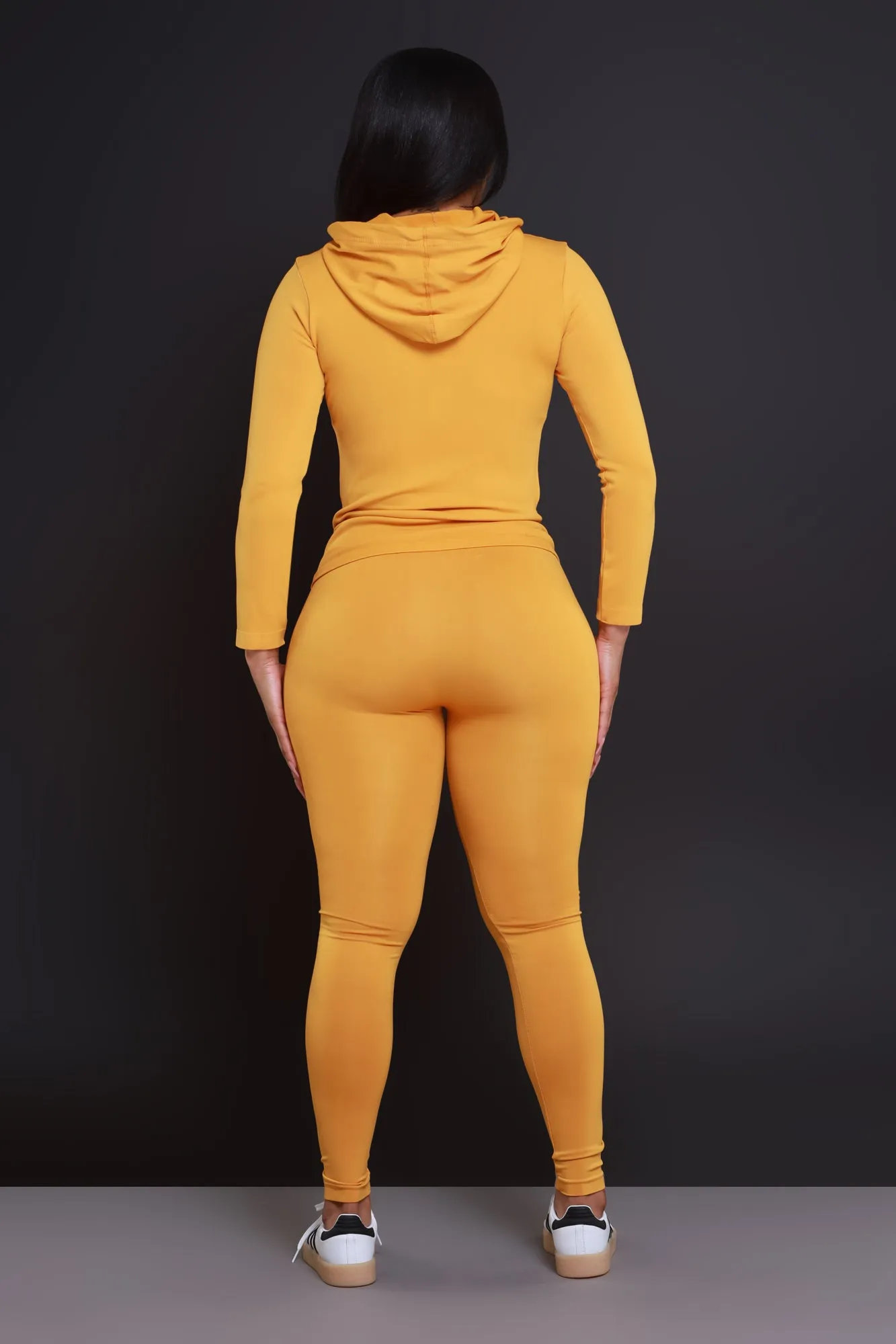 Just Vibing Seamless Zip Up Legging Set - Mustard sold by Swankaposh product image thumbnail 2