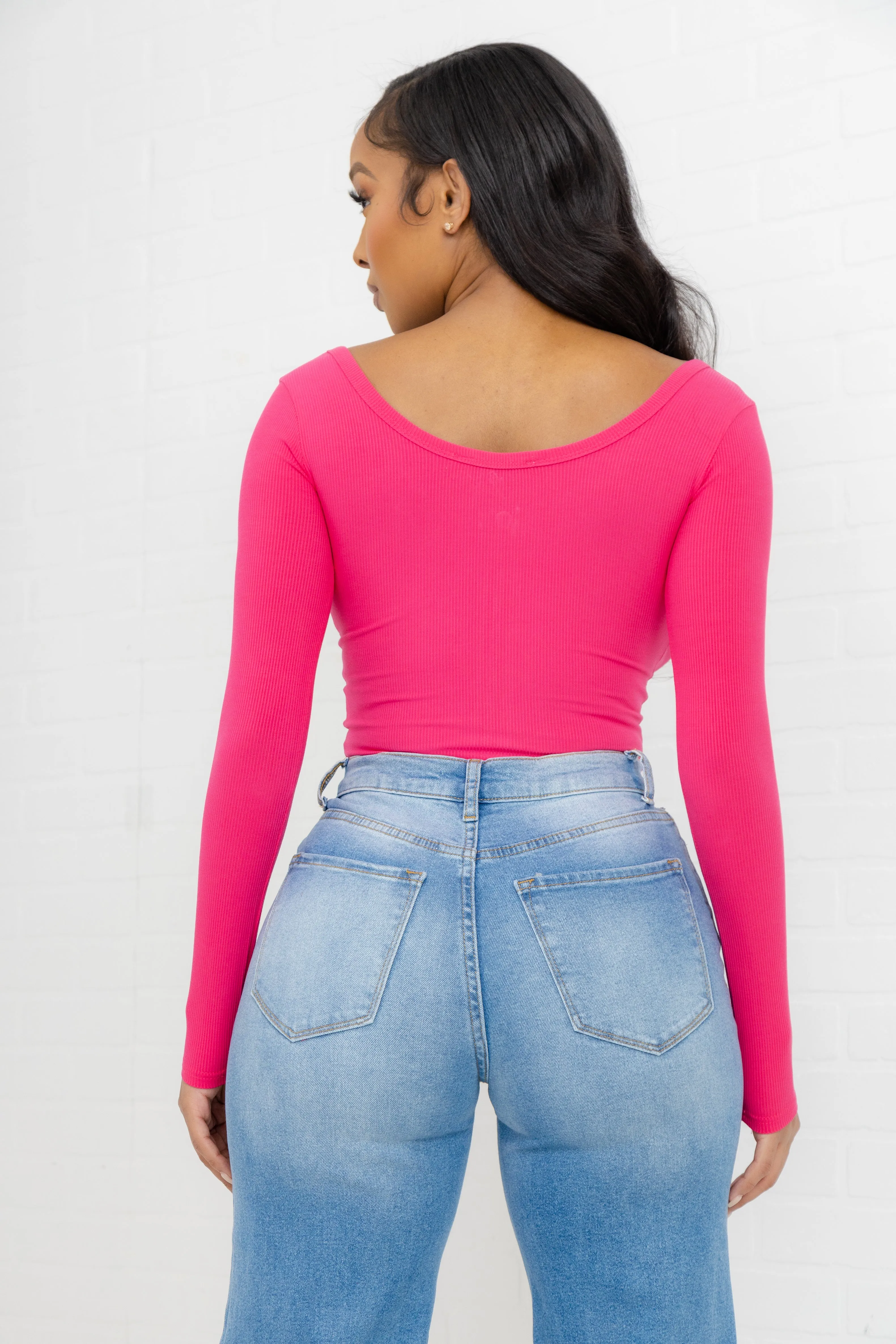 Act Like That Full Zip Crop Top - Fuchsia sold by Swankaposh product image thumbnail 3