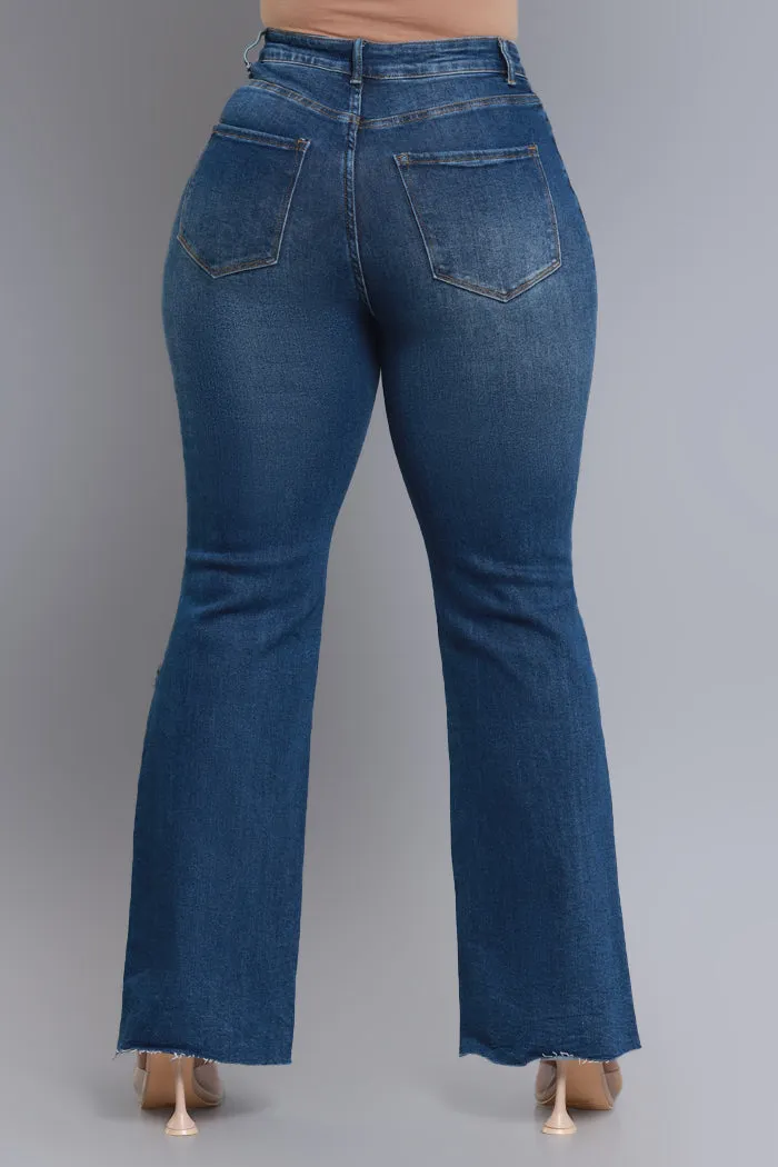 Rewind High Rise Distressed Straight Leg Jeans - Dark Wash sold by Swankaposh product image thumbnail 4