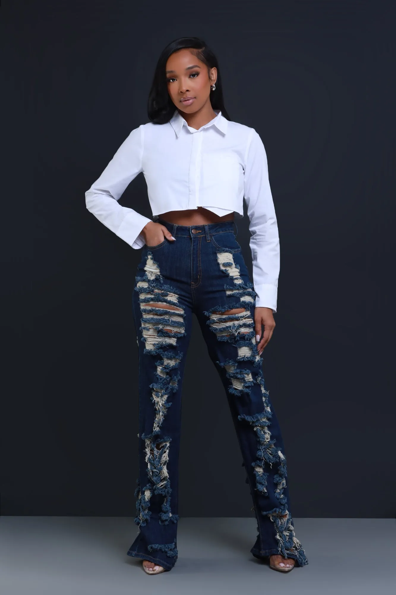 Meet And Greet Long Sleeve Crop Top - White sold by Swankaposh product image thumbnail 2