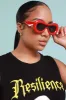 Look Alike Retro Framed Sunglasses - Red sold by Swankaposh