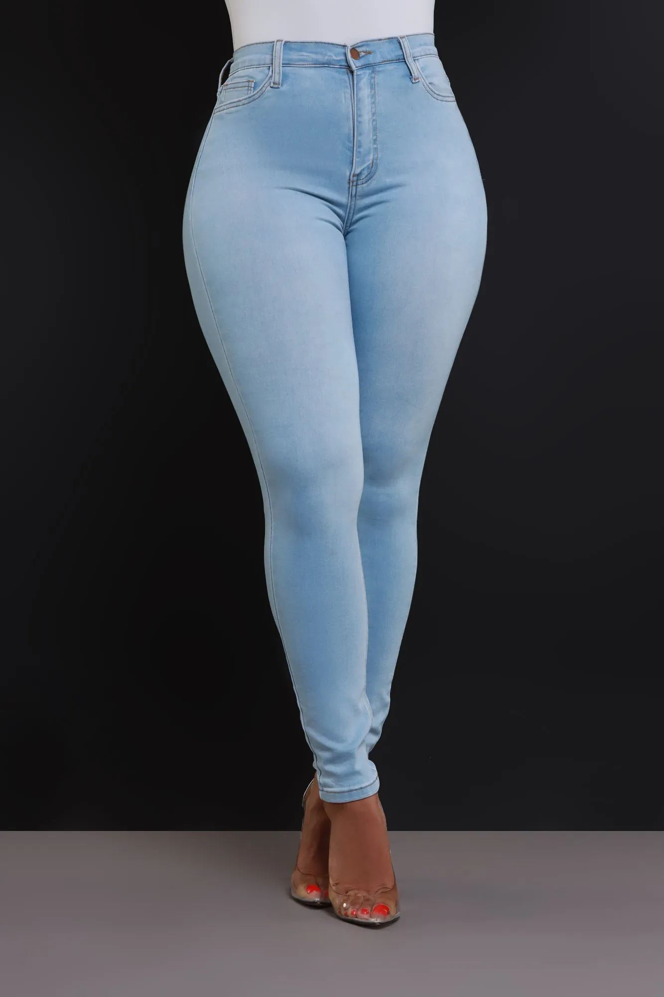 Call Me Up High Rise Skinny Jeans - Light Wash sold by Swankaposh product image thumbnail 5
