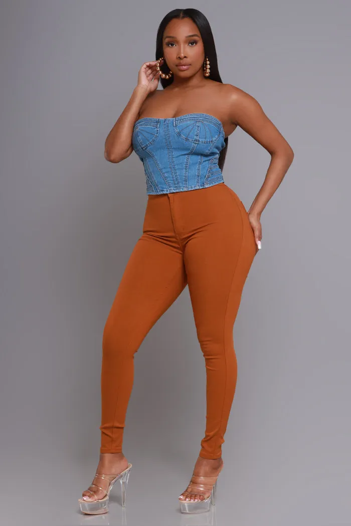 Kinda Crazy Denim Corset Top - Light Wash sold by Swankaposh