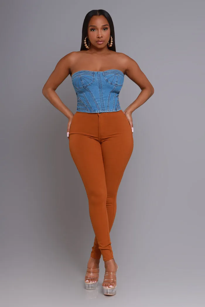 Kinda Crazy Denim Corset Top - Light Wash sold by Swankaposh product image thumbnail 3