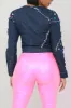 Bejeweled Embellished Denim Jacket - Medium Blue sold by Swankaposh
