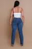 Pearl Usual Pearl Embellished Straight Leg Jeans - Dark Wash sold by Swankaposh