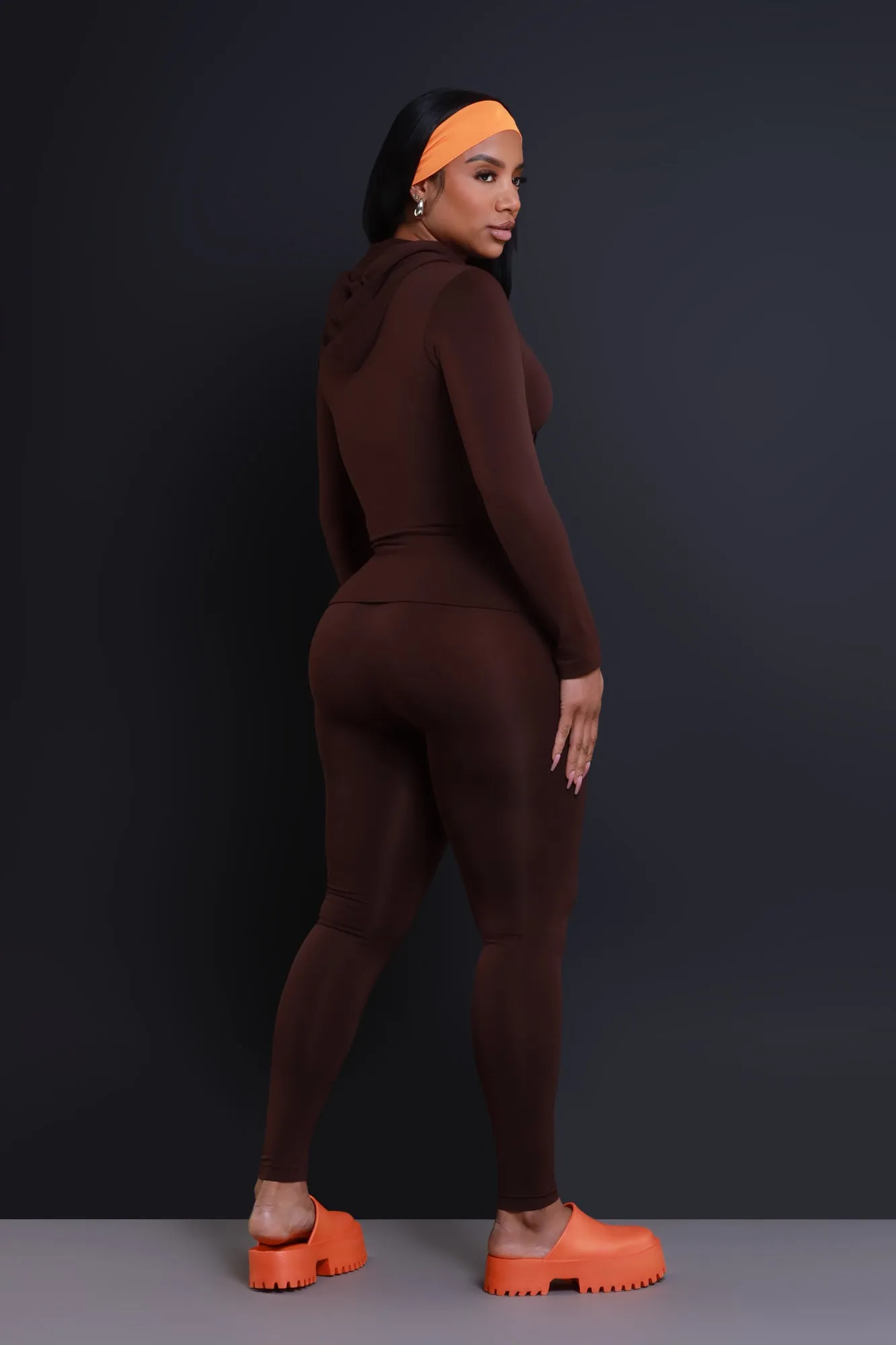 Just Vibing Seamless Zip Up Legging Set - Brown sold by Swankaposh product image thumbnail 3