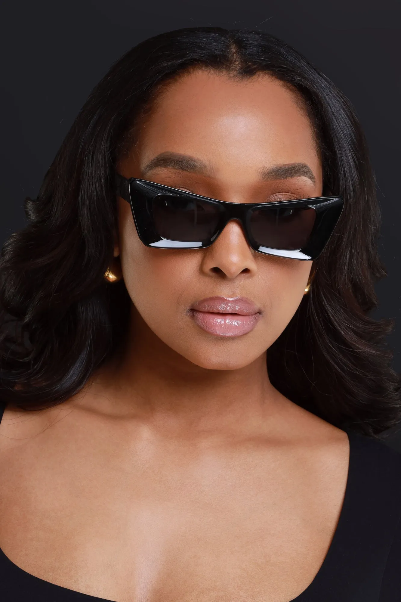 Right Direction Triangular Sunglasses - Black sold by Swankaposh product image thumbnail 3