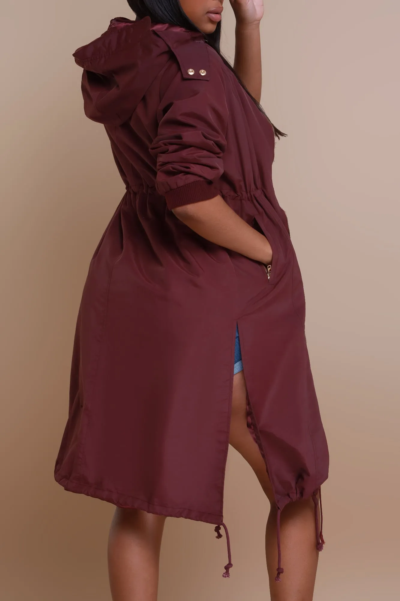 Not Your Average Bomber Parka - Burgundy sold by Swankaposh product image thumbnail 2