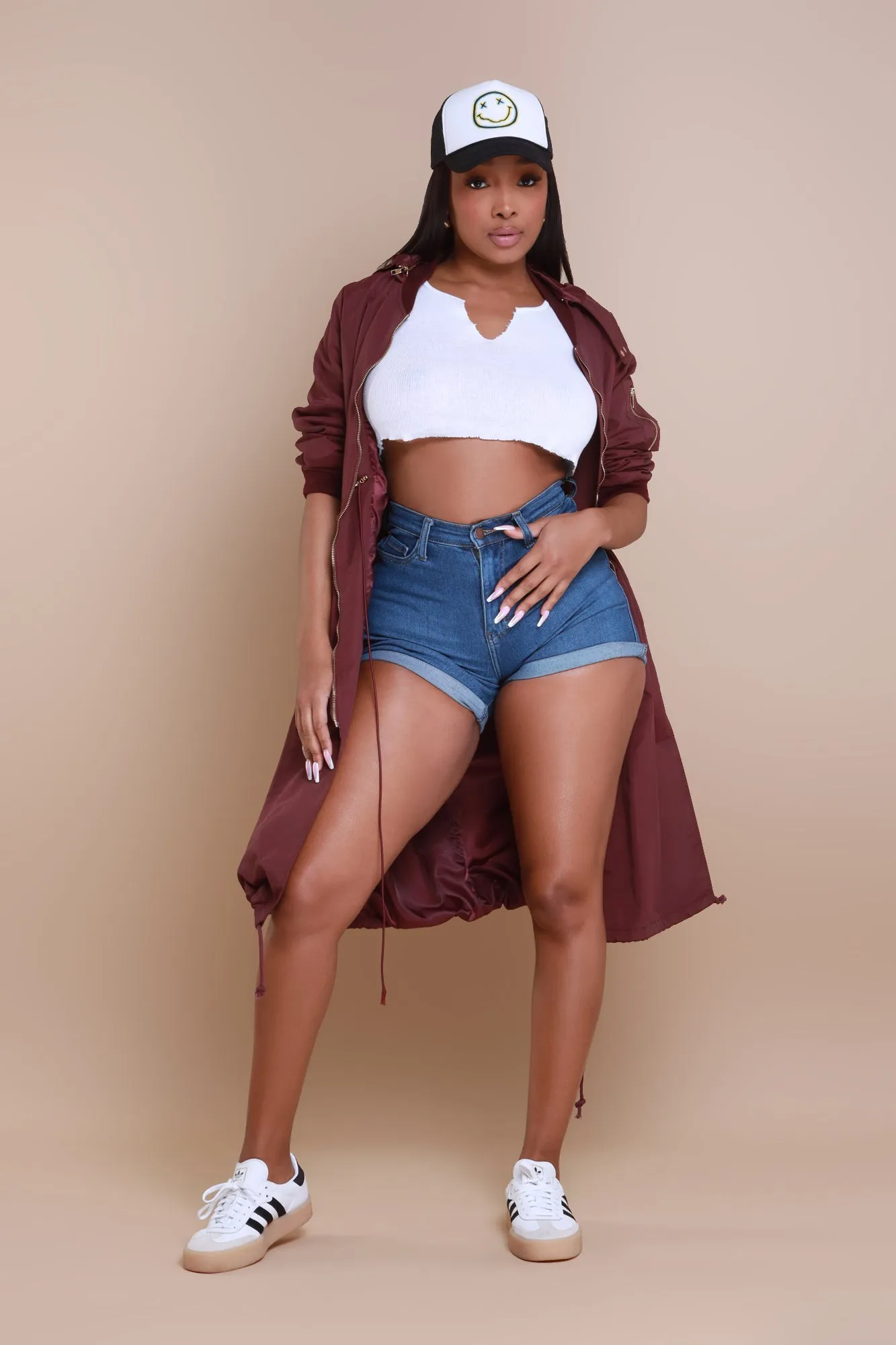 Not Your Average Bomber Parka - Burgundy sold by Swankaposh product image thumbnail 5