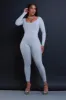 Anti-Hero Open Back Cellulite Deleter Jumpsuit - Heather Grey sold by Swankaposh