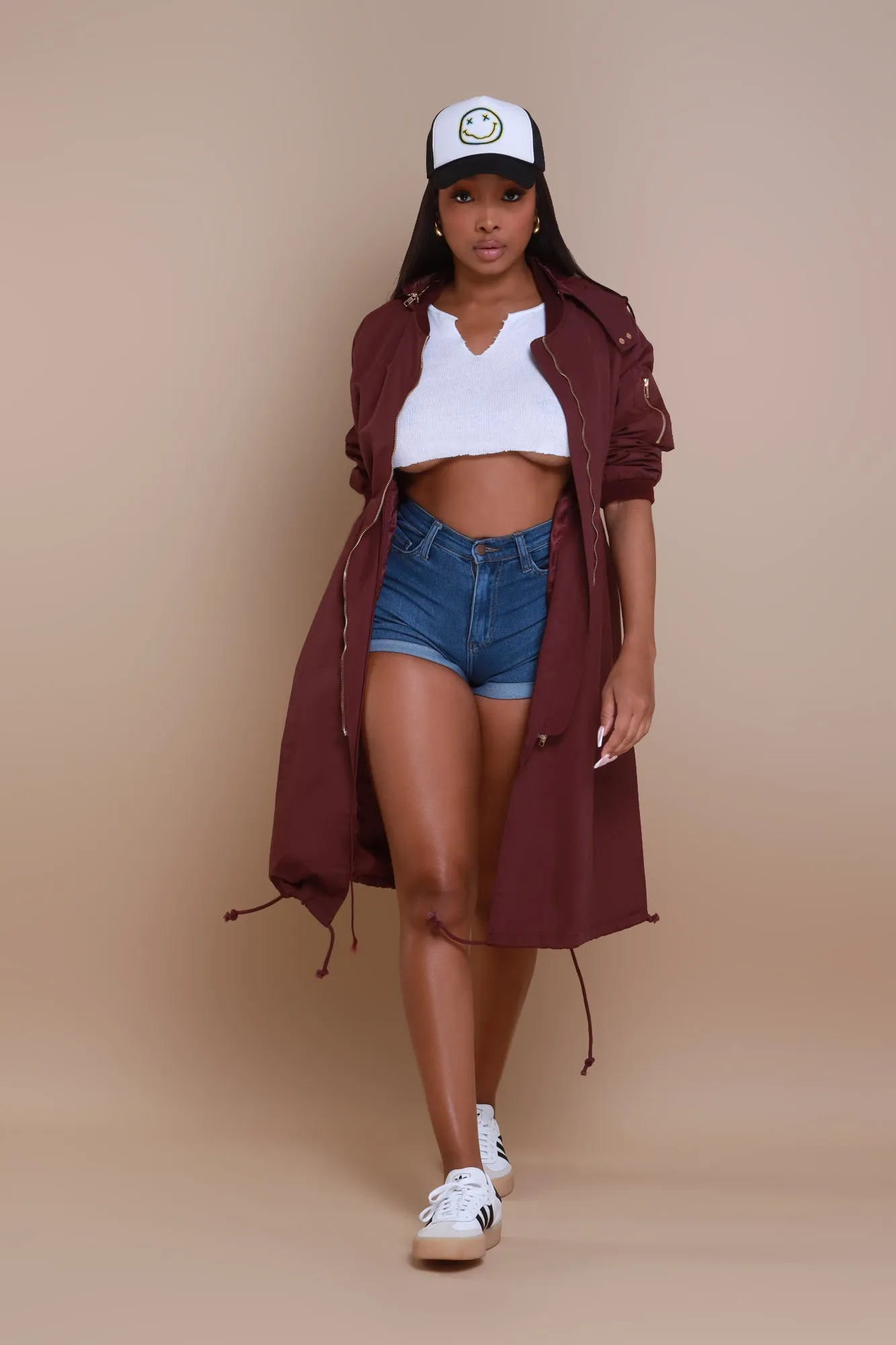 Not Your Average Bomber Parka - Burgundy sold by Swankaposh