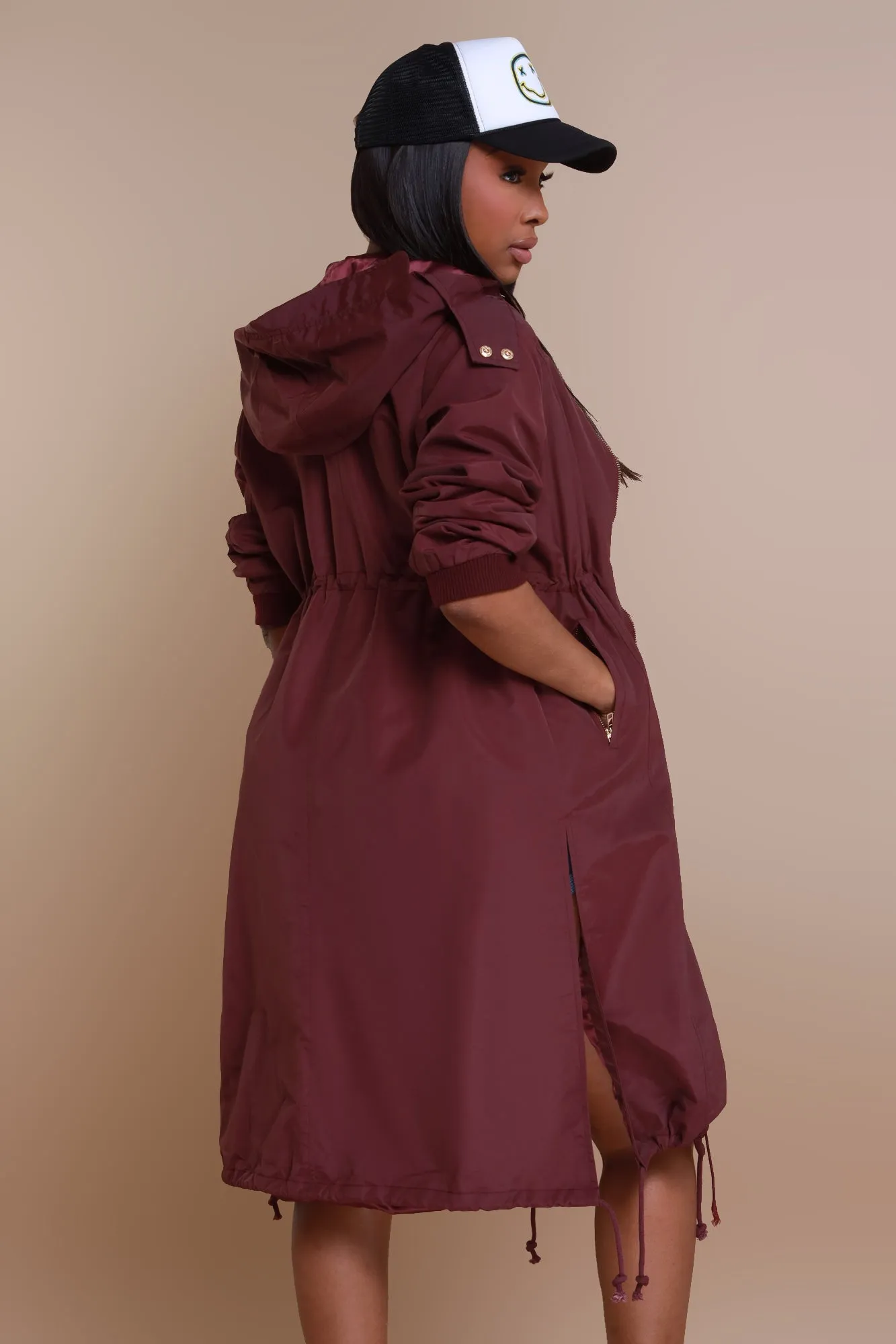 Not Your Average Bomber Parka - Burgundy sold by Swankaposh product image thumbnail 4