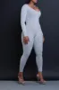 Anti-Hero Open Back Cellulite Deleter Jumpsuit - Heather Grey sold by Swankaposh