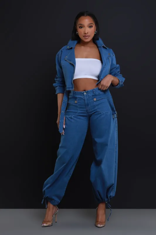 Heartstopper Cropped Denim Pants Set - Dark Wash sold by Swankaposh