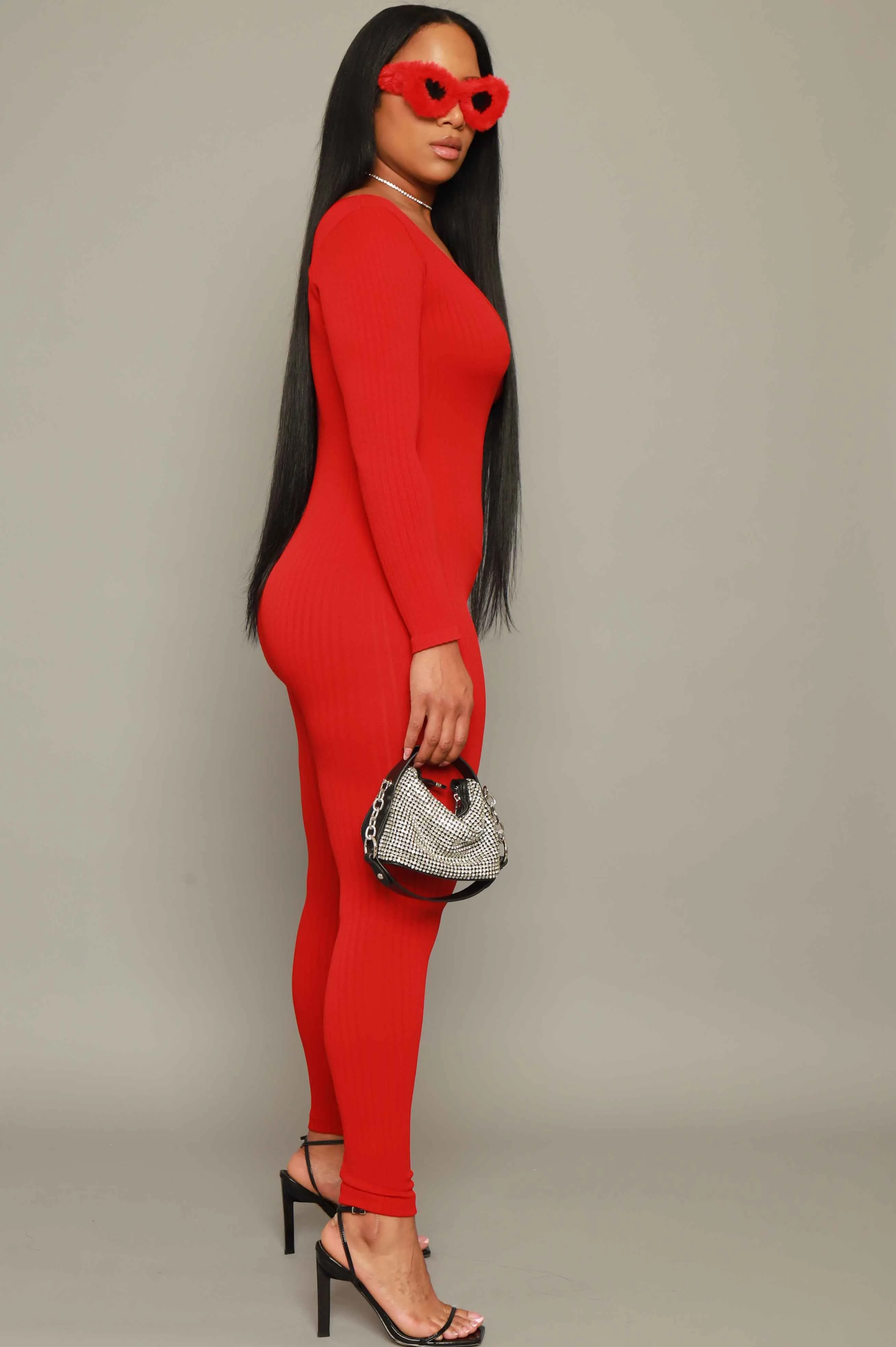 Out Of Body Seamless Jumpsuit - Red sold by Swankaposh product image thumbnail 2