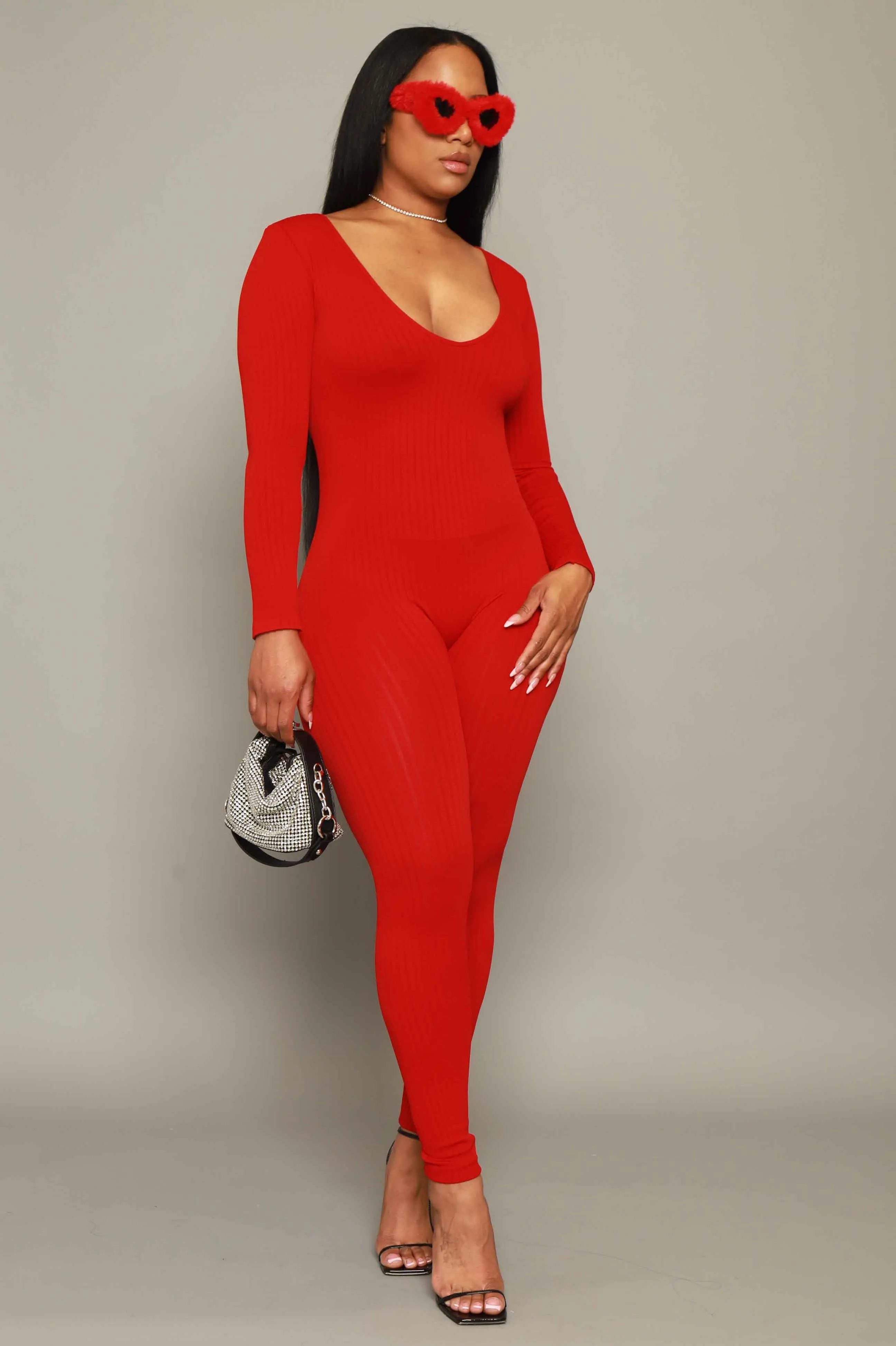 Out Of Body Seamless Jumpsuit - Red sold by Swankaposh product image thumbnail 4