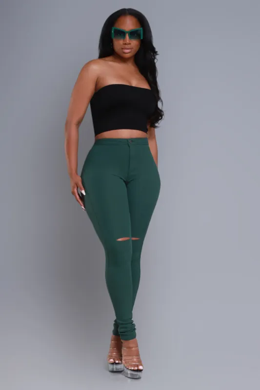 BSS High Rise Skinny Jeans - Hunter Green sold by Swankaposh