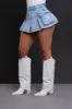 Say Sorry High Rise Cargo Denim Skort - Light Wash sold by Swankaposh