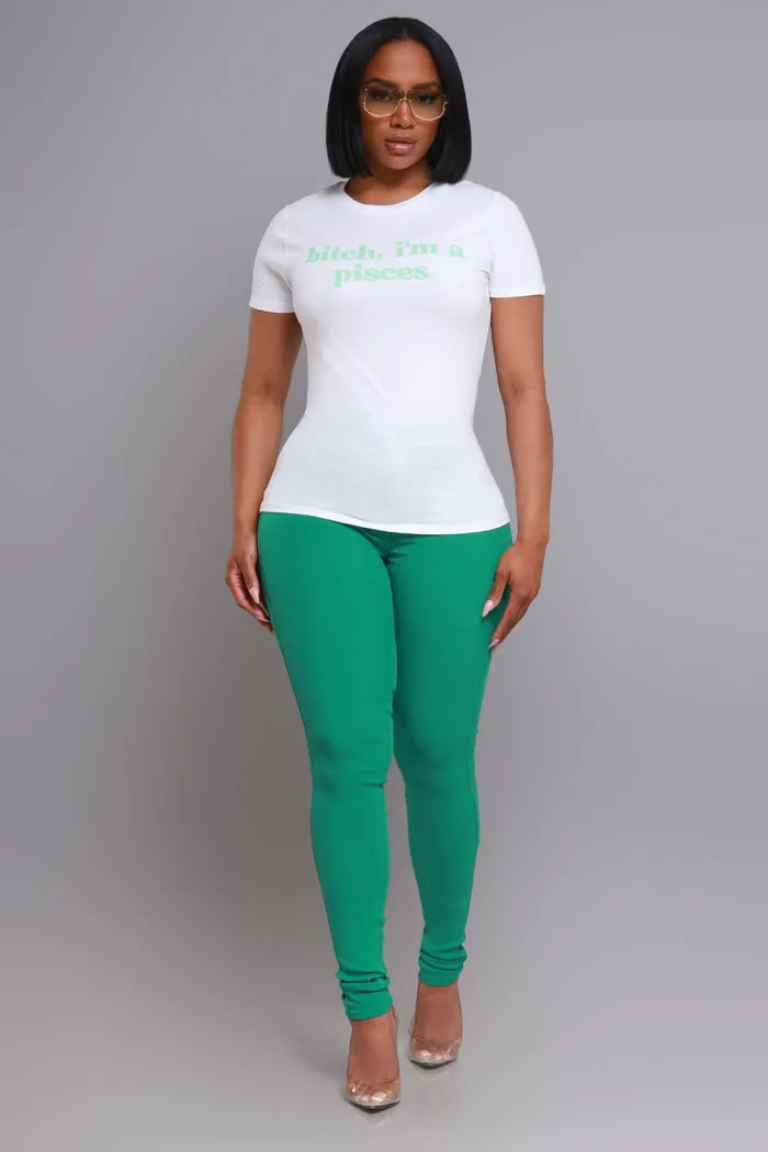 Pisces Season Graphic Print T-Shirt - White/Aqua sold by Swankaposh product image thumbnail 4