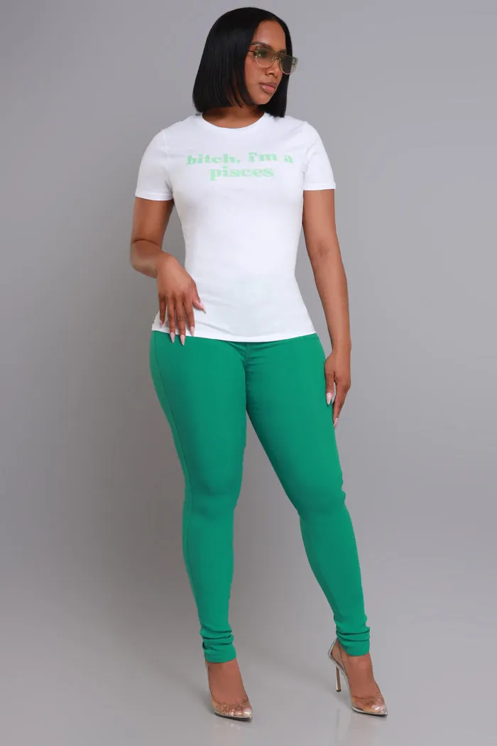 Pisces Season Graphic Print T-Shirt - White/Aqua sold by Swankaposh product image thumbnail 5