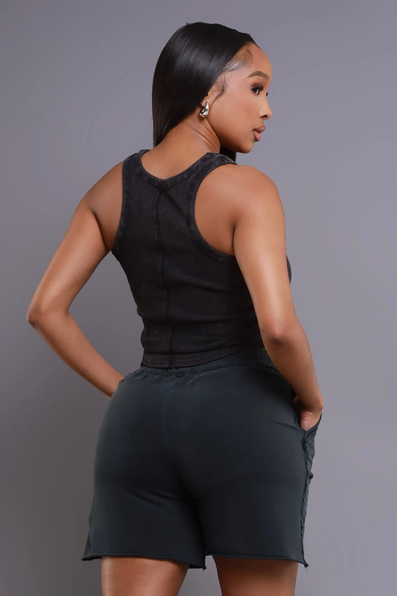 Head Rush NUW Ribbed Tank Top - Black sold by Swankaposh product image thumbnail 3