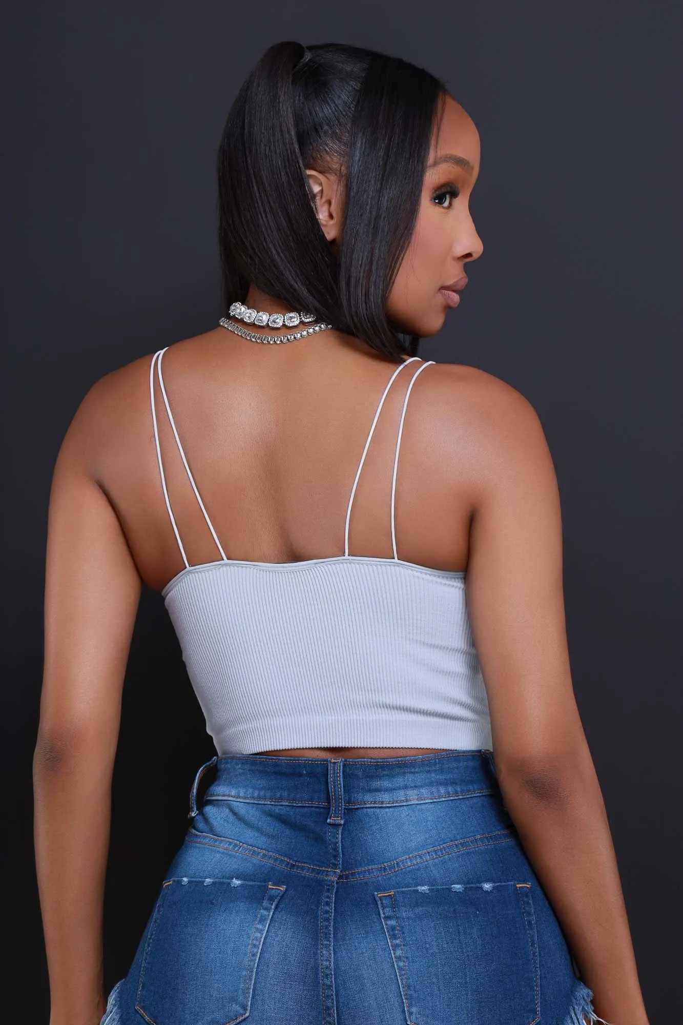 Tell No Lie Ribbed Tank Top - Dove sold by Swankaposh product image thumbnail 3