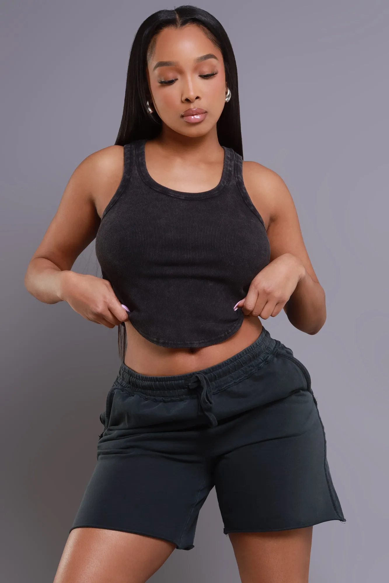 Head Rush NUW Ribbed Tank Top - Black sold by Swankaposh product image thumbnail 2