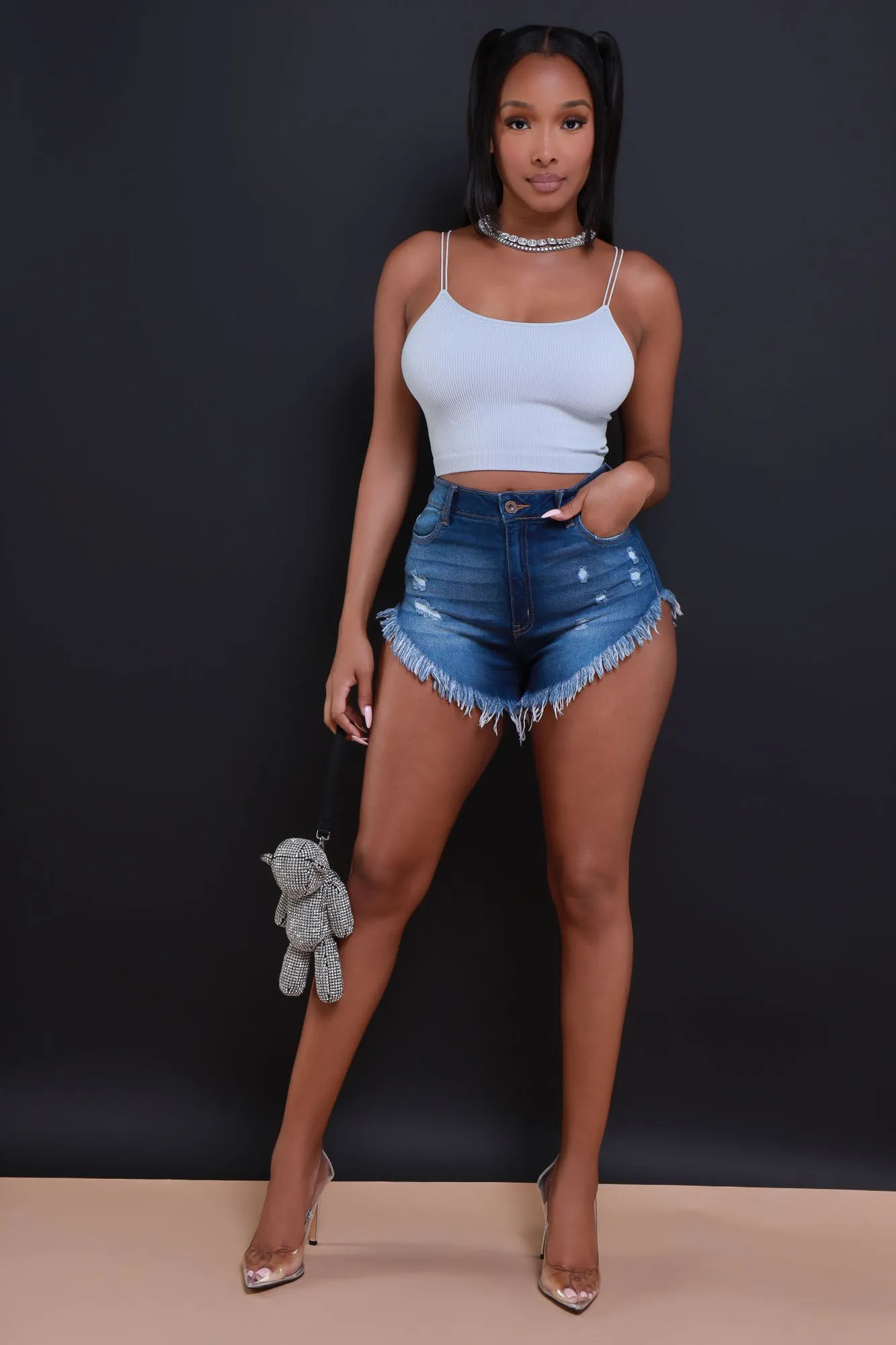 Tell No Lie Ribbed Tank Top - Dove sold by Swankaposh product image thumbnail 2