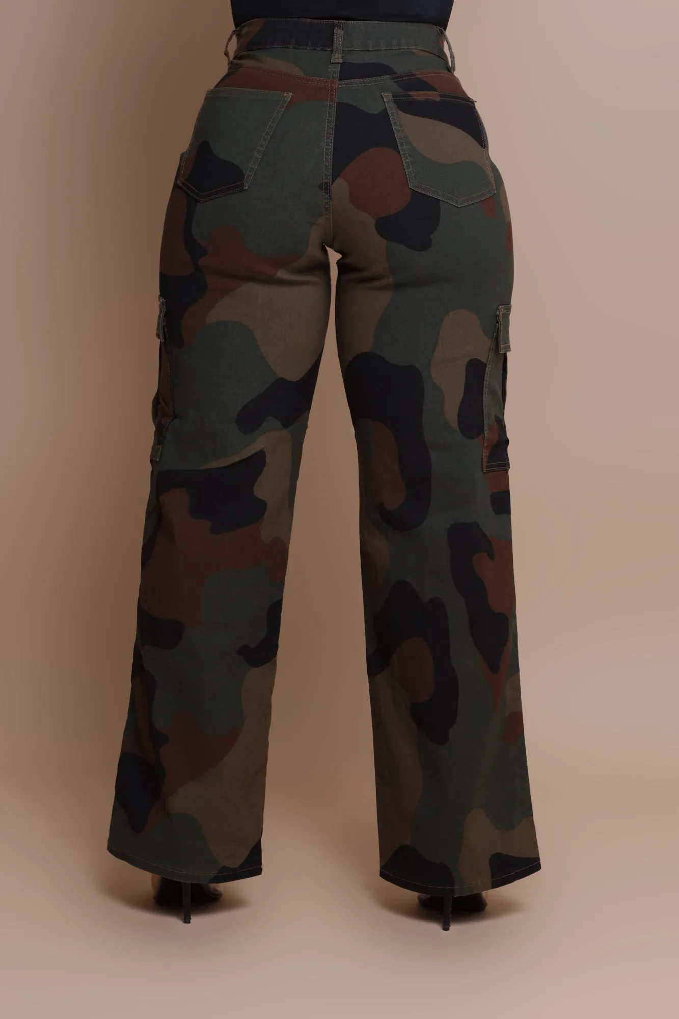 Left, Right, Left High Rise Cargo Jeans - Olive Camouflage sold by Swankaposh product image thumbnail 2