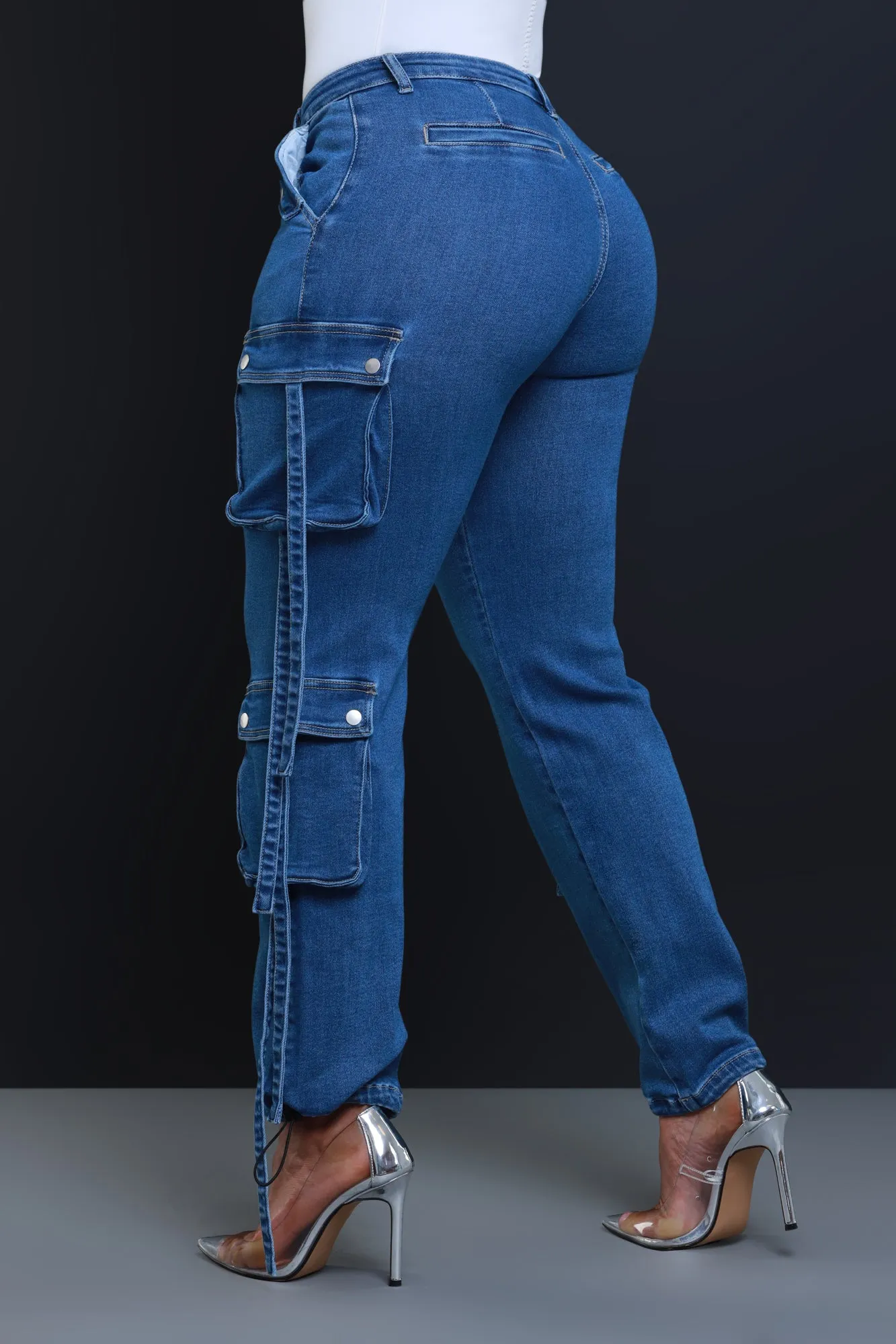 Could Be Denim Cargo Pants - Dark Wash sold by Swankaposh product image thumbnail 2