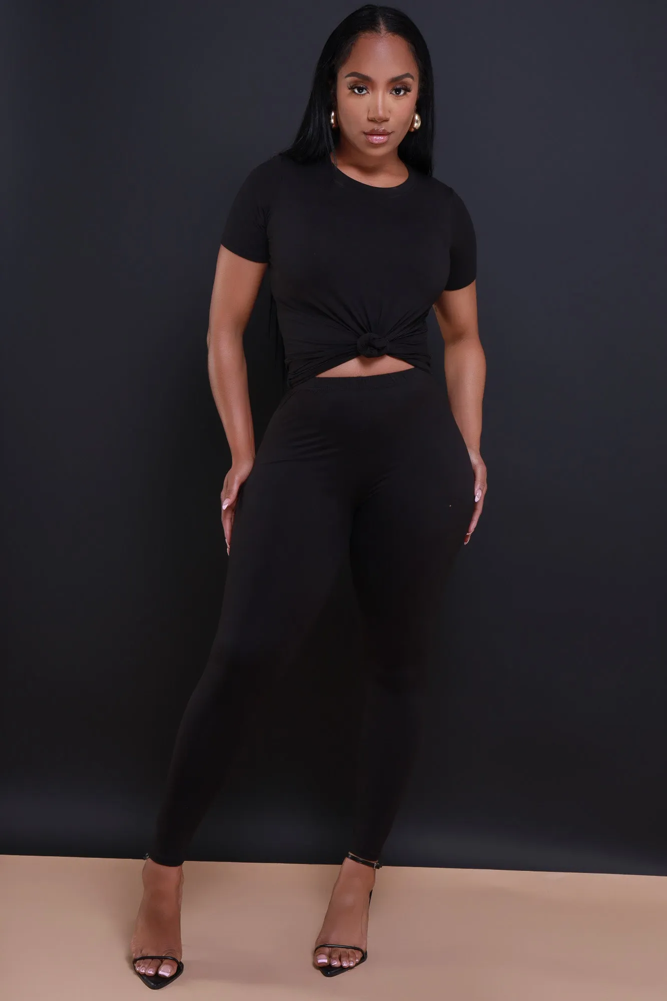 Perfect Timing Short Sleeve Pants Set - Black sold by Swankaposh