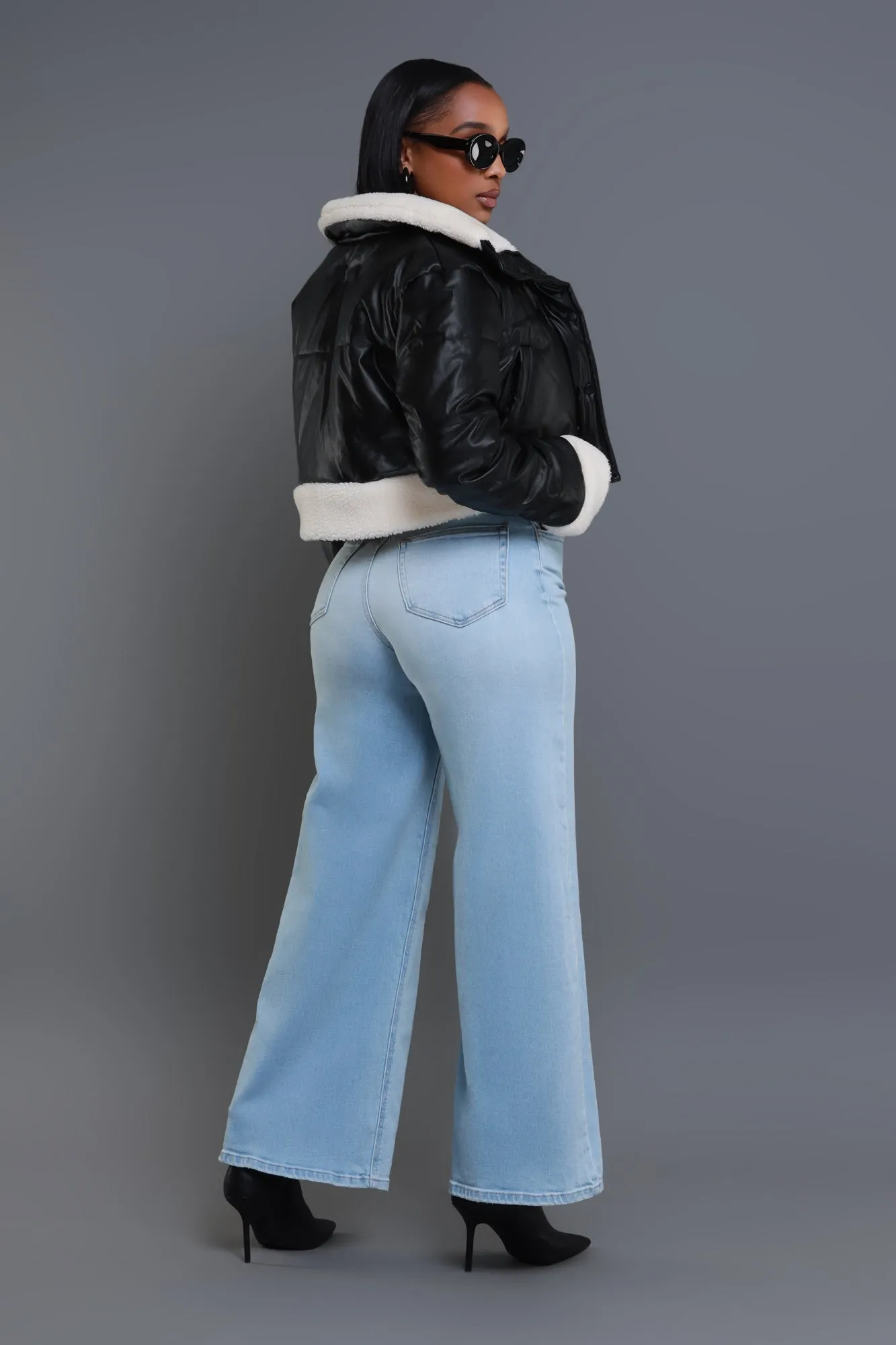 Bite Your Tongue High Rise Wide Leg Jeans - Light Wash sold by Swankaposh product image thumbnail 3