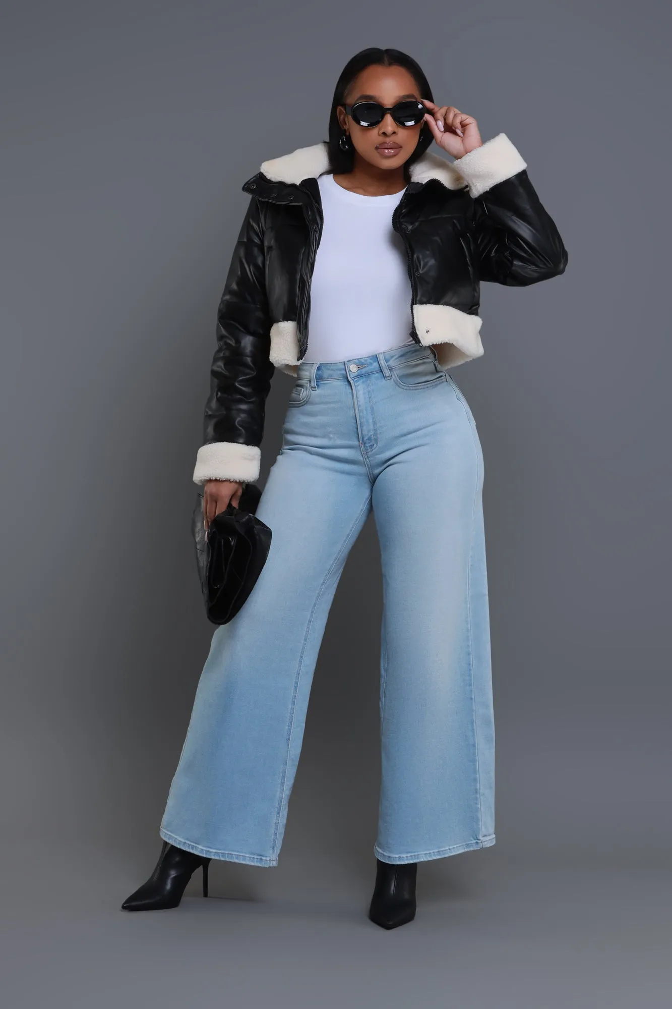 Bite Your Tongue High Rise Wide Leg Jeans - Light Wash sold by Swankaposh product image thumbnail 2