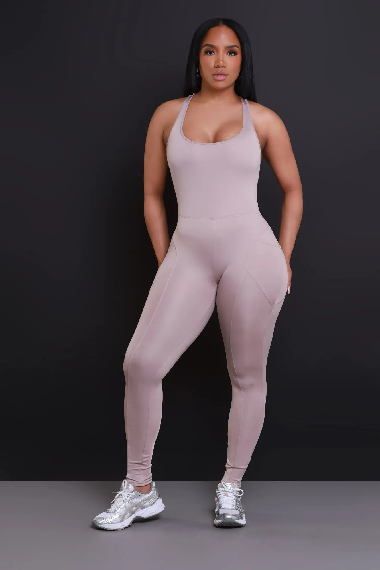 Not Guilty NUW Sleeveless Cross Back Jumpsuit - Mocha sold by Swankaposh product image thumbnail 3