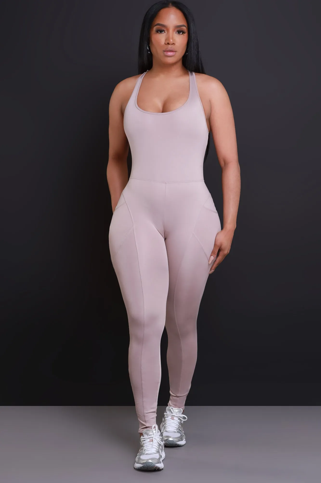 Not Guilty NUW Sleeveless Cross Back Jumpsuit - Mocha sold by Swankaposh product image thumbnail 4