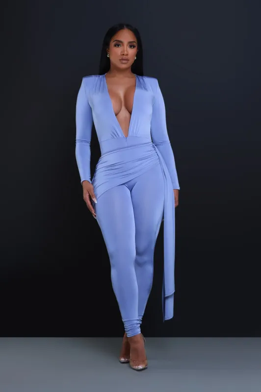 Go With Grace V-Neck Wrap Jumpsuit - Lavender sold by Swankaposh