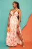 You Want It Floral Cut Out Maxi Dress - Orange sold by Swankaposh