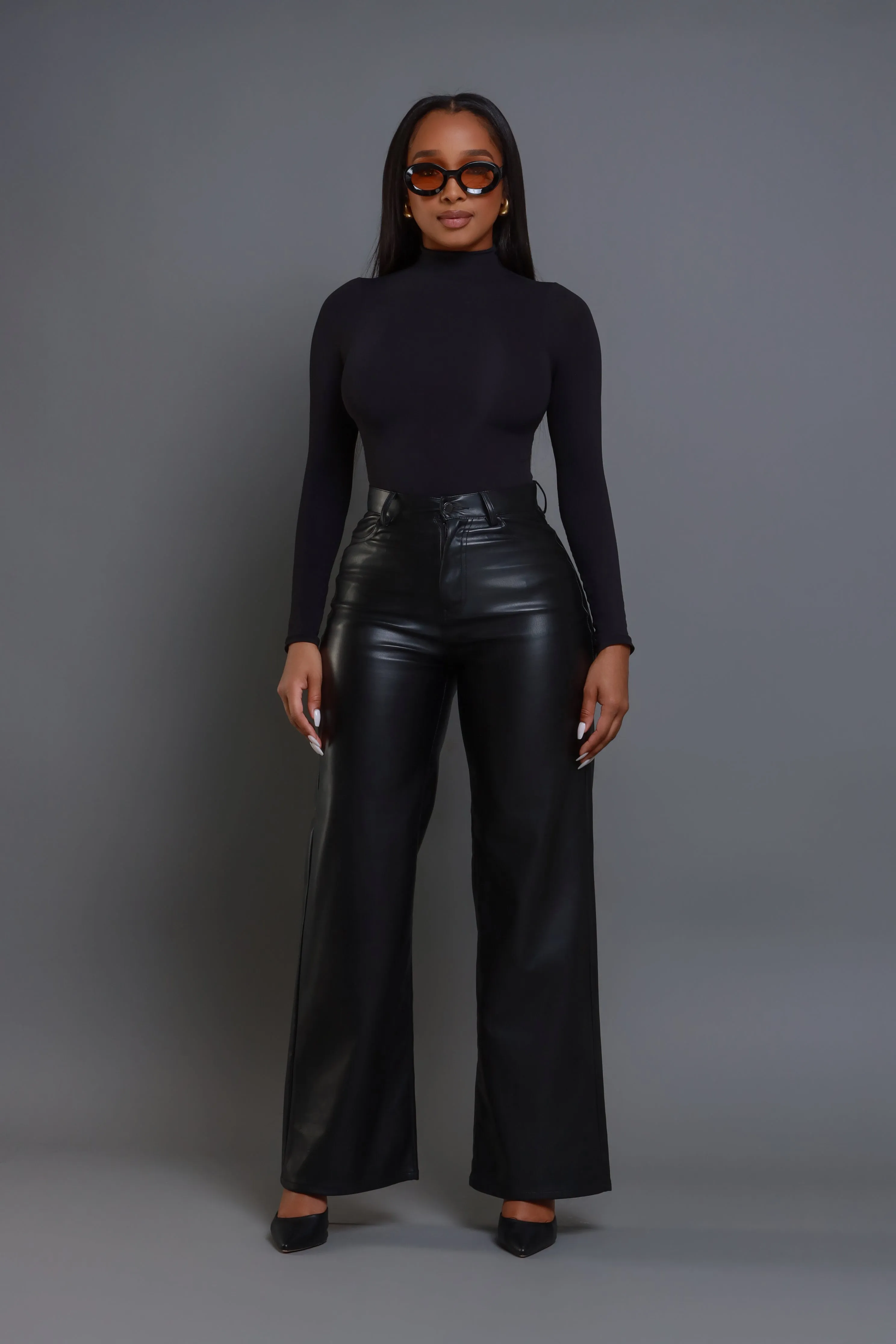 Offline Faux Leather Bootcut Pants - Black sold by Swankaposh product image thumbnail 5