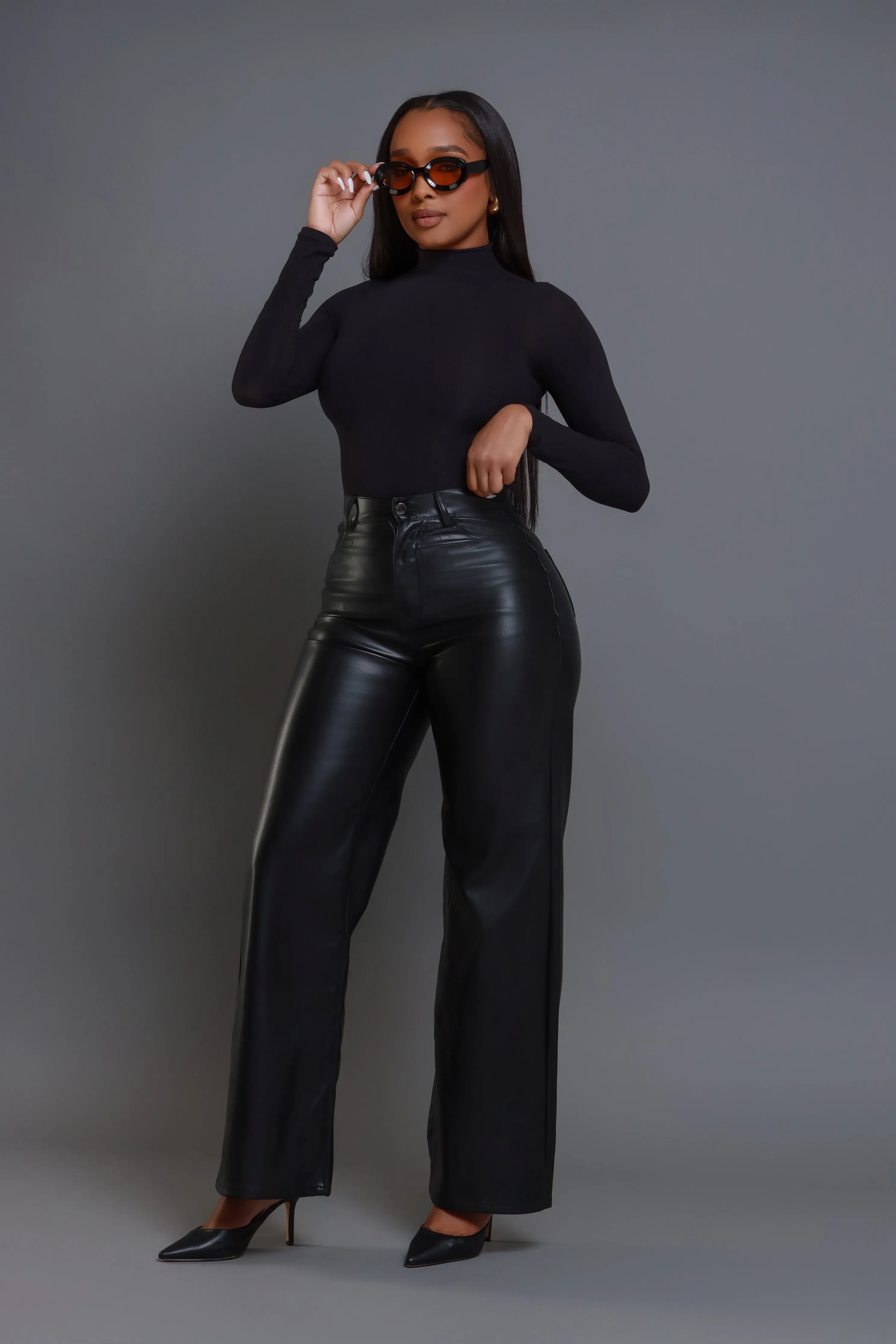 Offline Faux Leather Bootcut Pants - Black sold by Swankaposh product image thumbnail 4