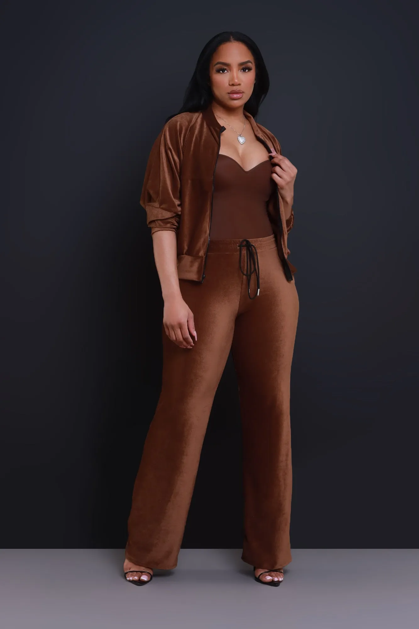 Cheat Day Corduroy Zip-Up Pants Set - Brown sold by Swankaposh product image thumbnail 4
