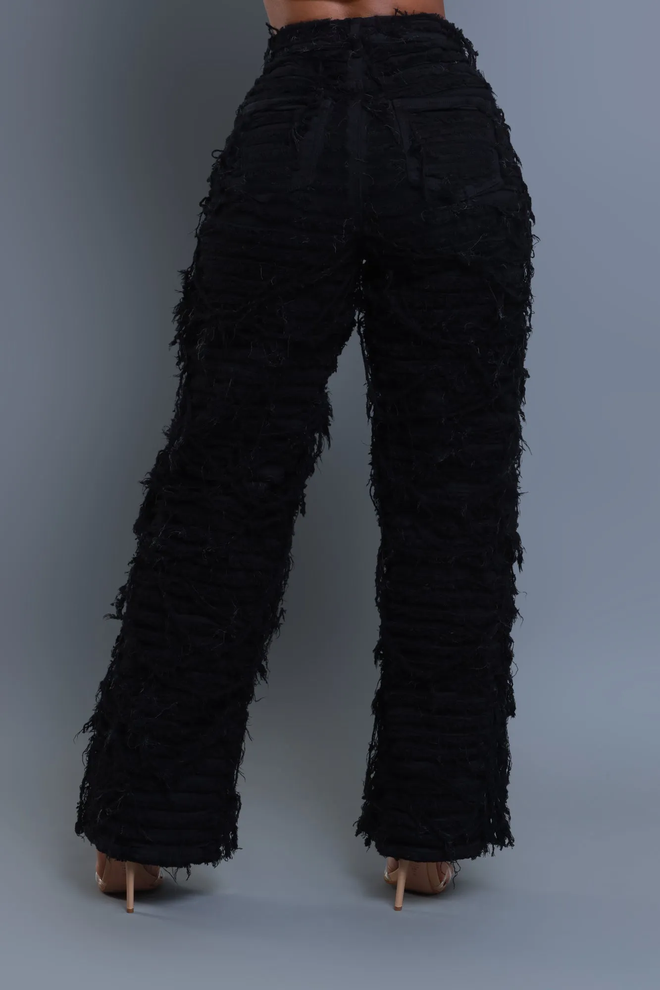 Tear It Up Ultra Distressed Wide Leg Jeans - Black sold by Swankaposh product image thumbnail 5