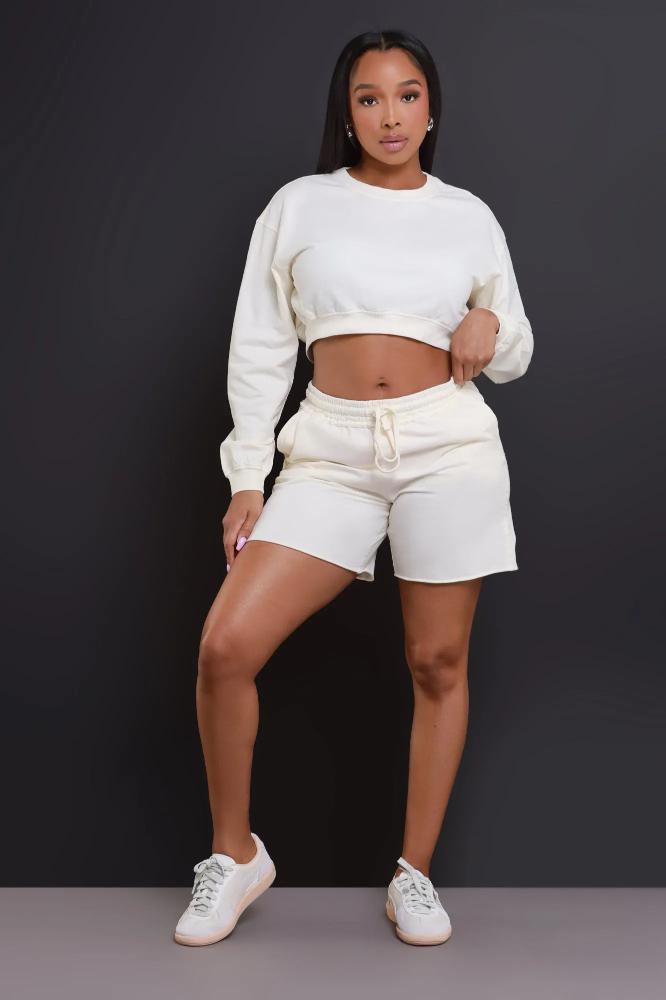 Head Rush NUW Cropped Sweatshirt - Ivory sold by Swankaposh product image thumbnail 2