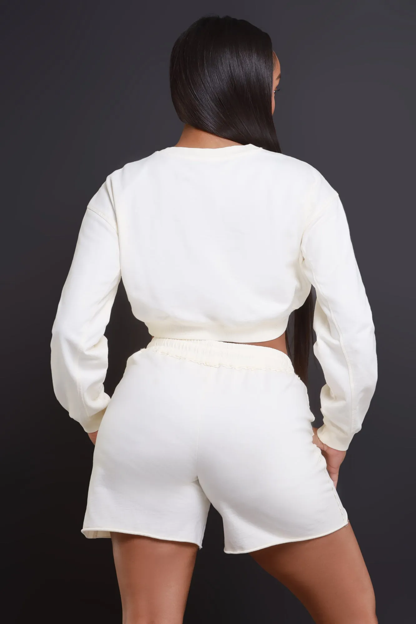 Head Rush NUW Cropped Sweatshirt - Ivory sold by Swankaposh product image thumbnail 3