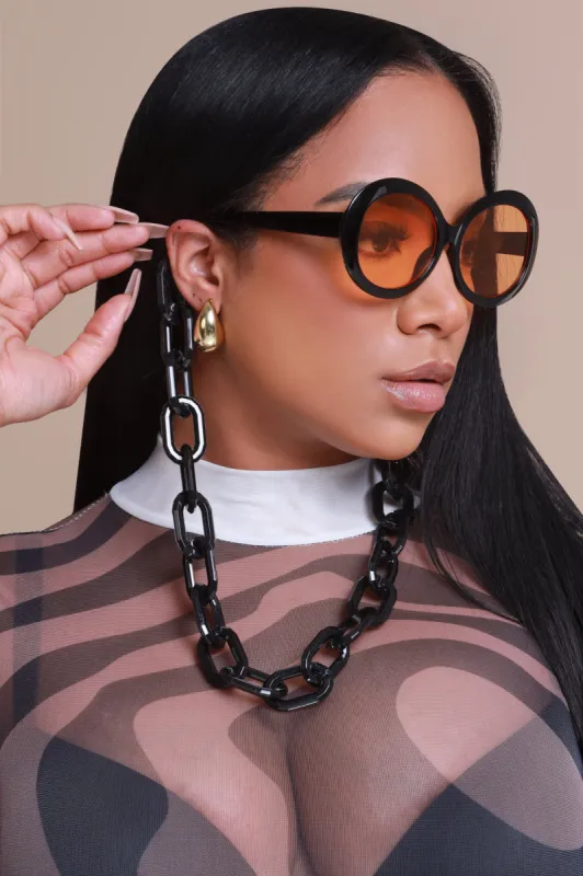 Sneaky Link Rounded Chainlink Sunglasses - Black/Copper sold by Swankaposh