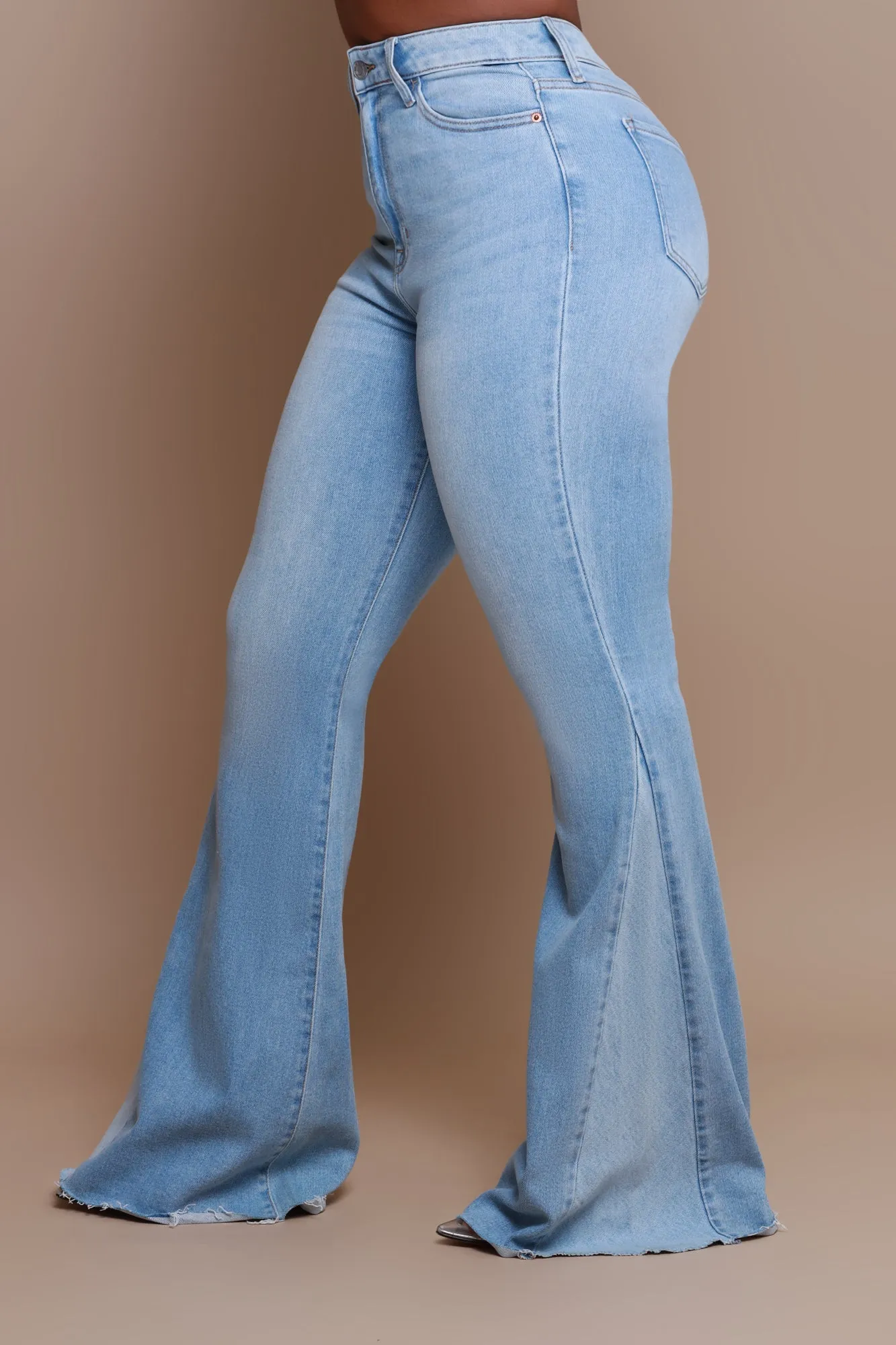 Stand On Business High Rise Flare Jeans - Light Wash sold by Swankaposh product image thumbnail 4