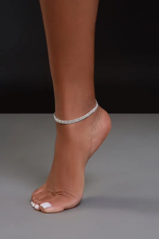 On Ice Rhinestone Anklet - Silver sold by Swankaposh