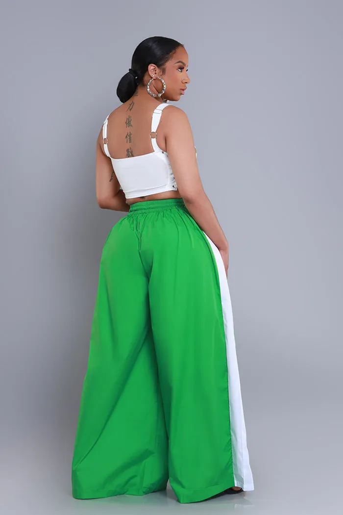 Around The World Wide Leg Pants - Green/White sold by Swankaposh product image thumbnail 5