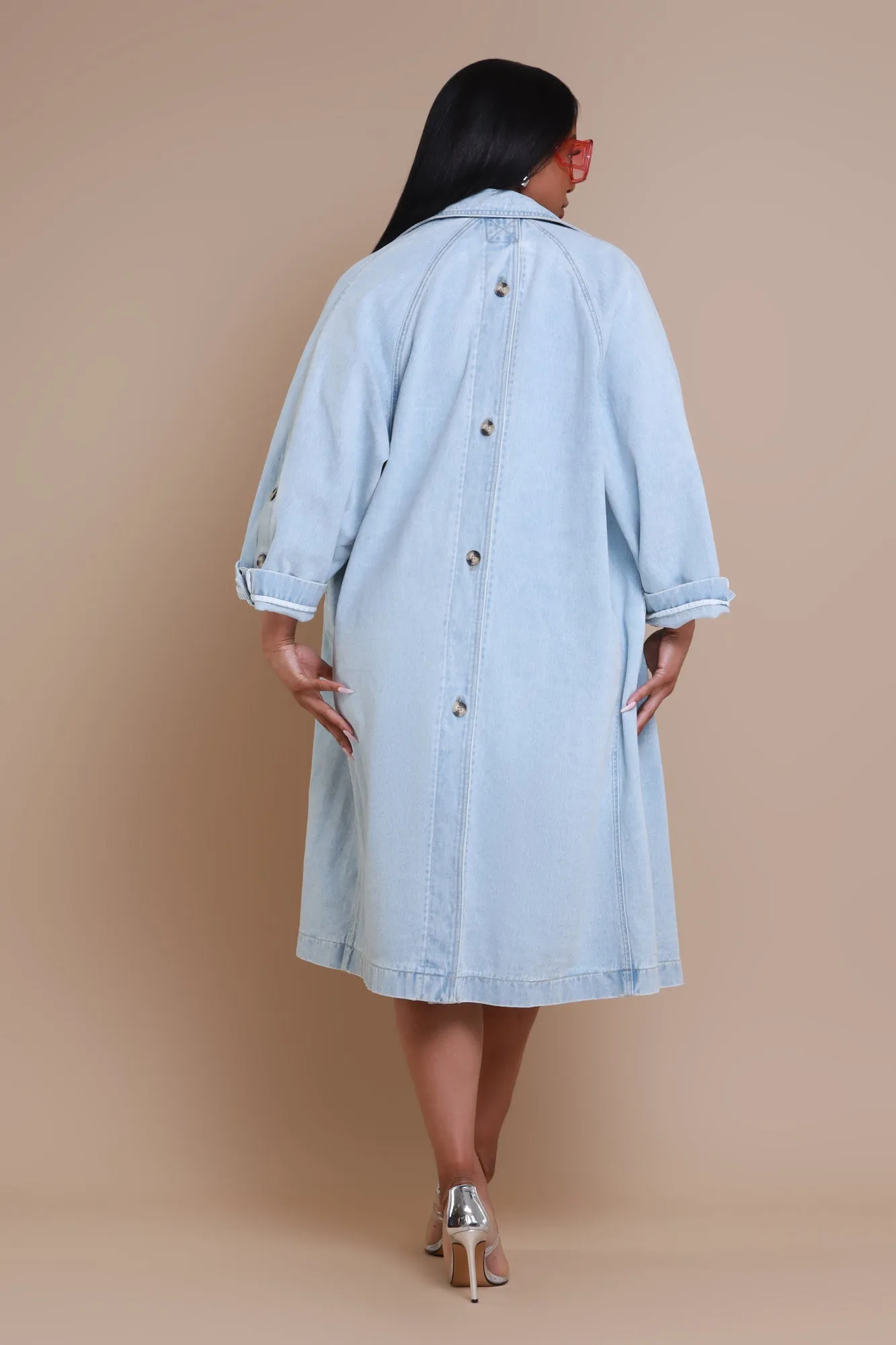 Make It Work Dual Button Denim Jacket - Light Wash sold by Swankaposh product image thumbnail 2